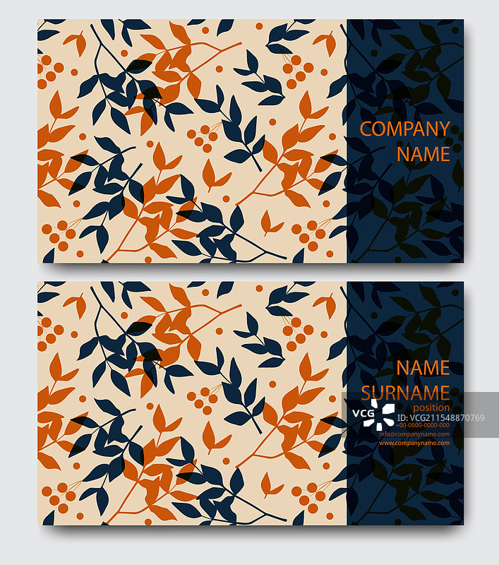 彩色花卉商务名片设计模板图片素材