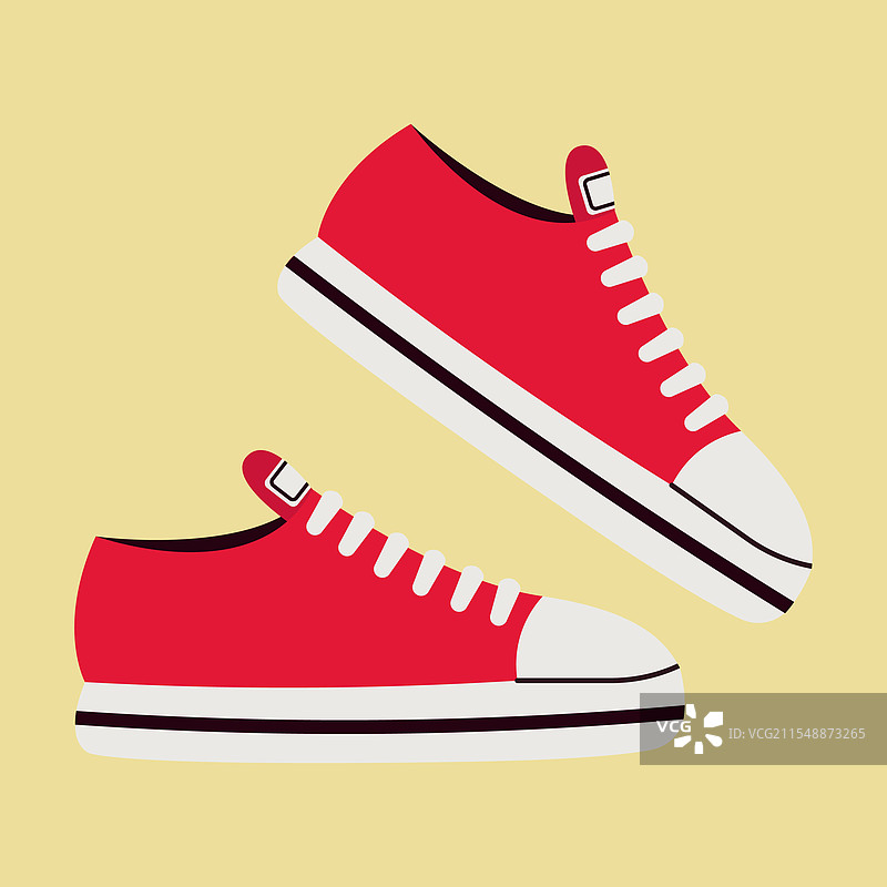 一双红色运动鞋图片素材