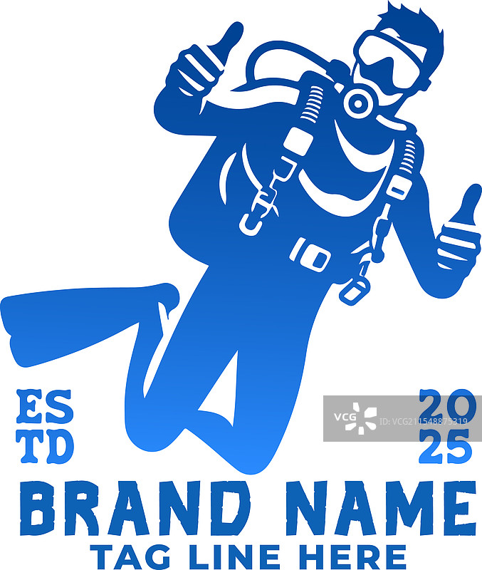 潜水员标志设计图片素材