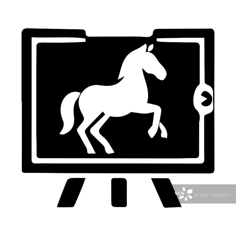 黑色马的剪影艺术图片素材