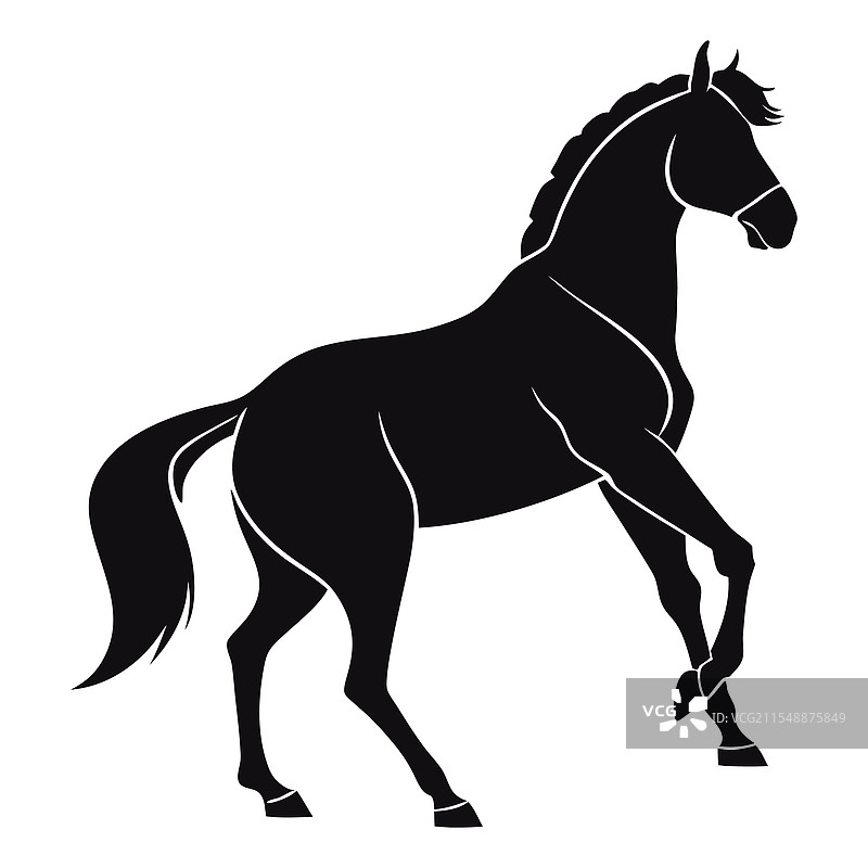 黑色马的剪影艺术图片素材