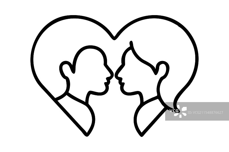 情人节情侣线条艺术设计图片素材
