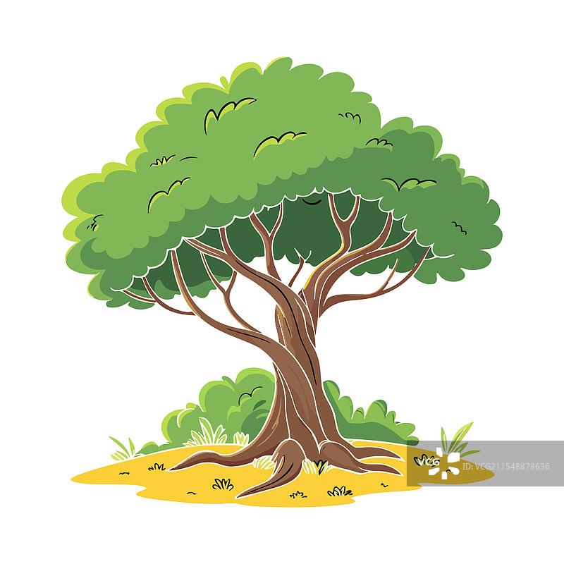 生动的卡通树艺术图片素材