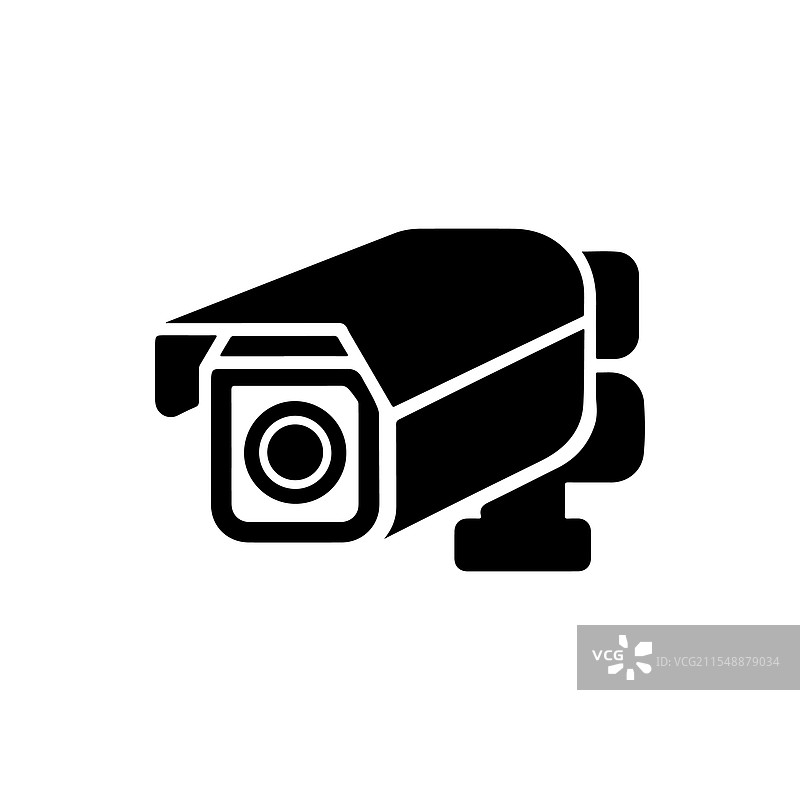 监控摄像头图标剪影设计图片素材