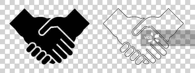 握手剪影图标图片素材