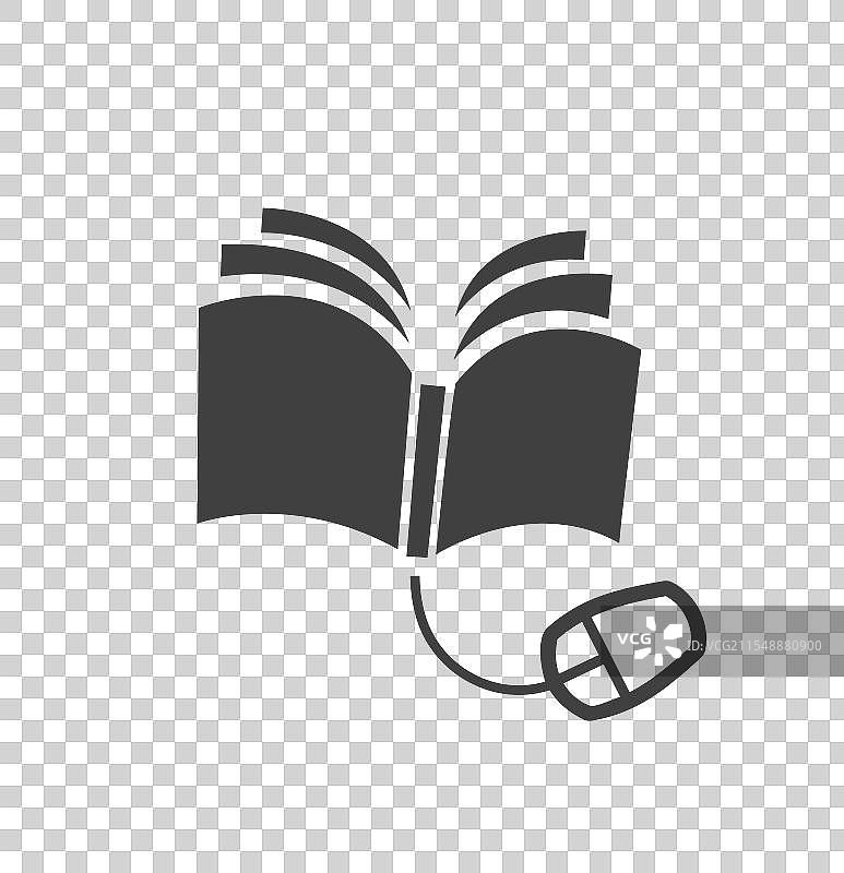 书籍与数字鼠标在线书籍标志图片素材