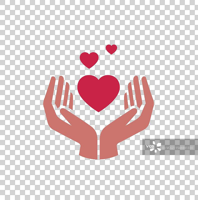 创意手握心形标志符号图片素材