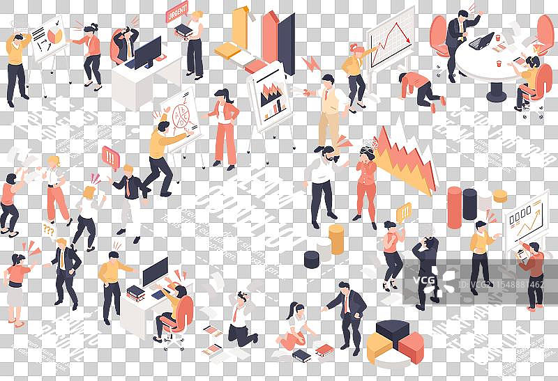等距团队冲突图片素材