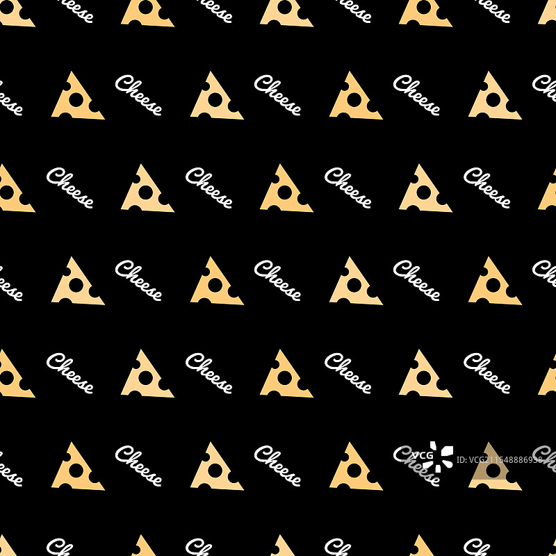 美味的黄色三角形奶酪片无缝图案图片素材