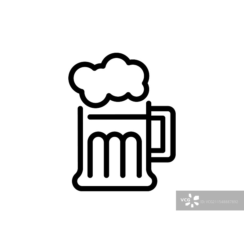 啤酒杯线条图标线性风格标志图片素材
