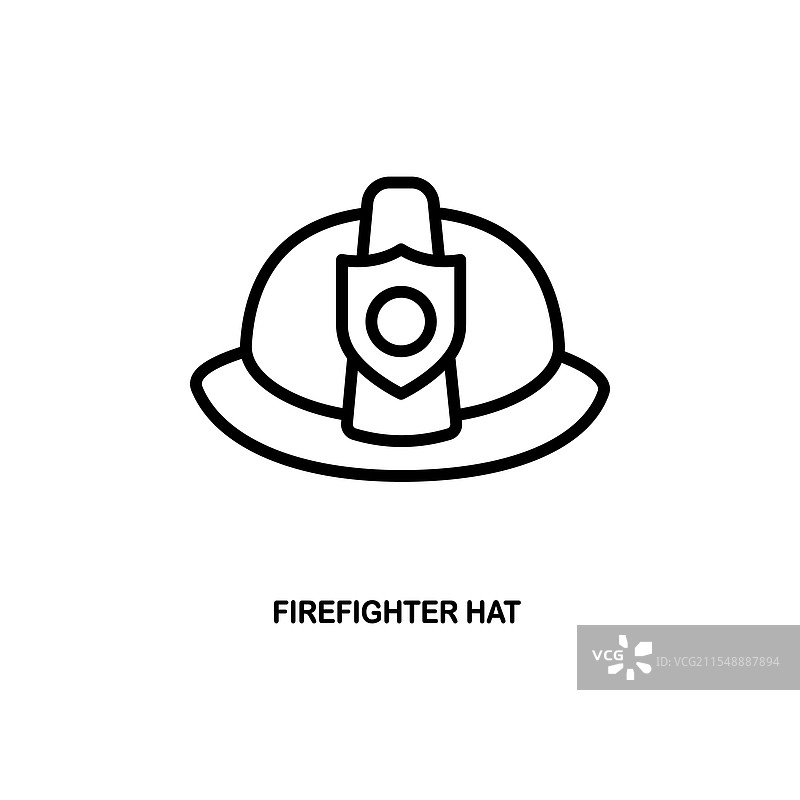 时尚系列中的细线消防员帽图标图片素材