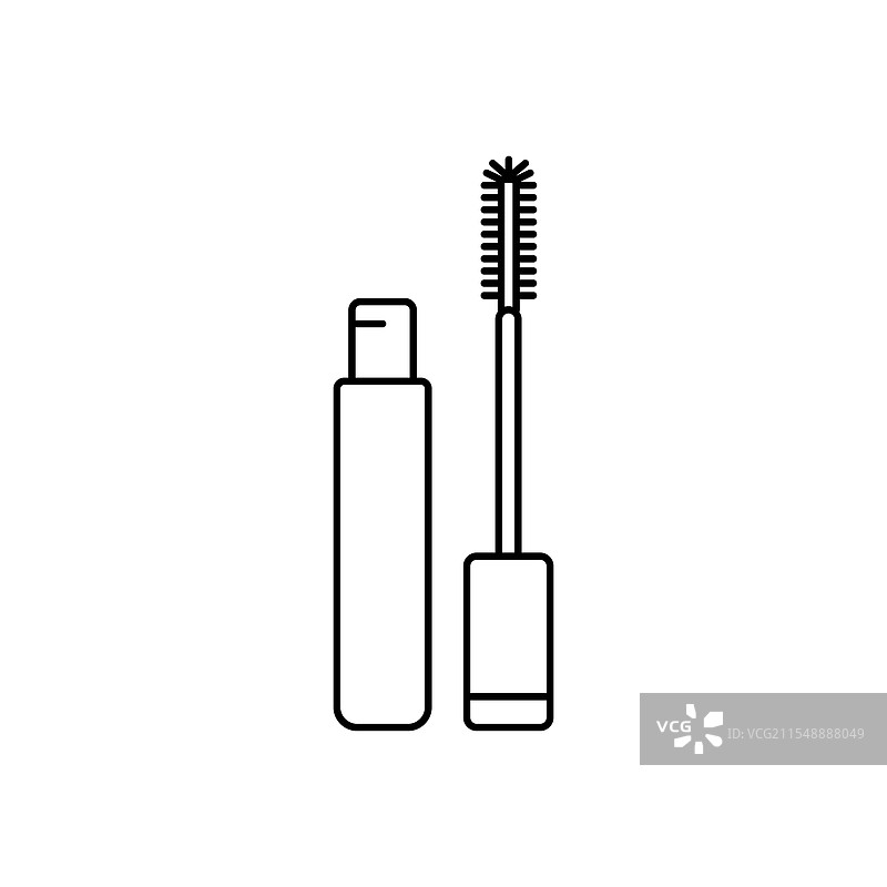 黑色睫毛膏刷图标轮廓集合图片素材