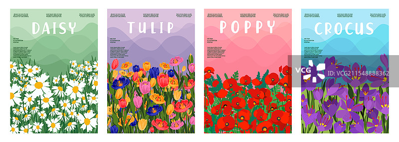 春季花卉海报 春季花卉印刷品图片素材