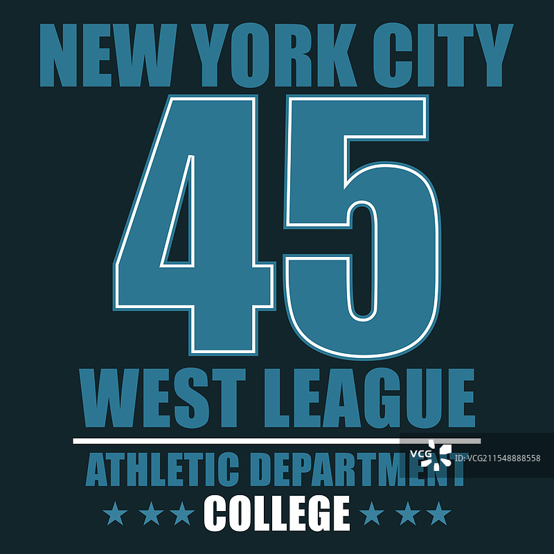 纽约字母图形印刷，数字T图片素材