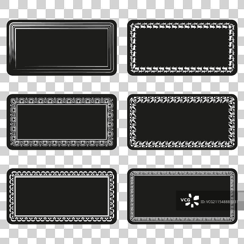 装饰性框架套件，黑色边框， ornamental图片素材