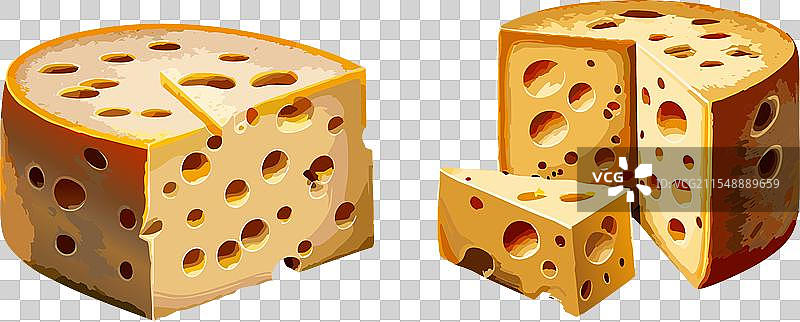 奇幻的卡通奶酪种类图片素材