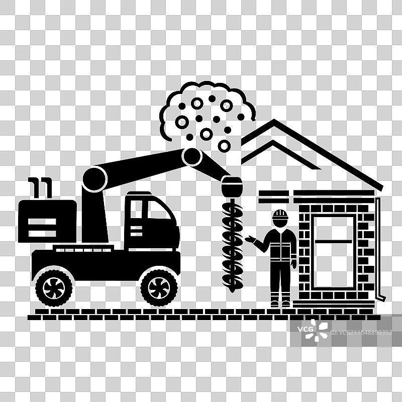 汽车和钻探的插图标志图标图片素材