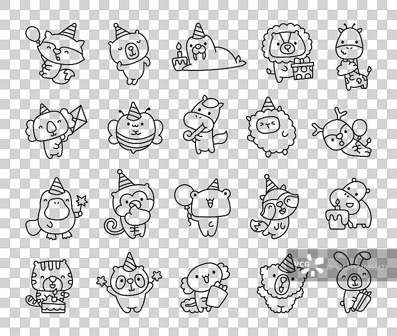 可爱的卡通动物角色图片素材