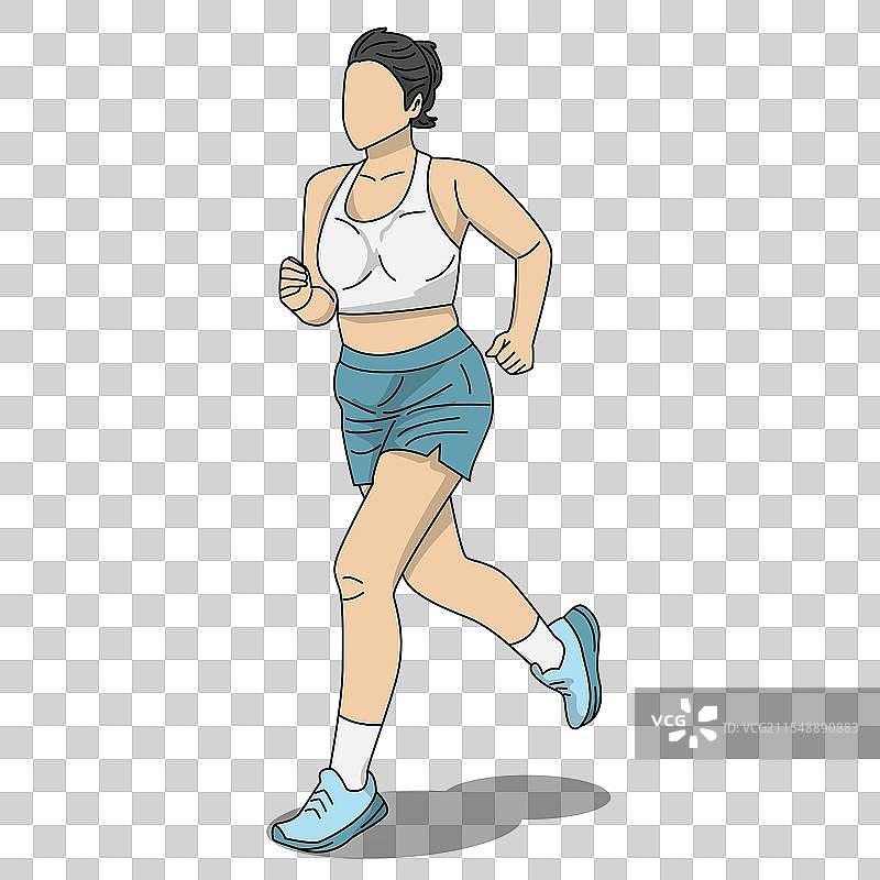 一个美丽的女孩在奔跑图片素材