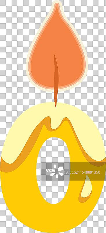 数字零形状的蜡烛卡通设计图片素材