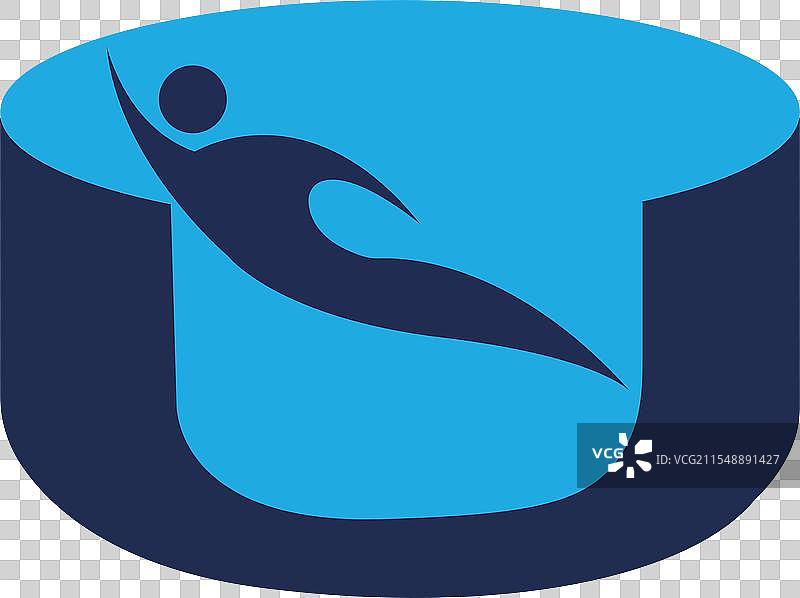 创意游泳标志设计图片素材