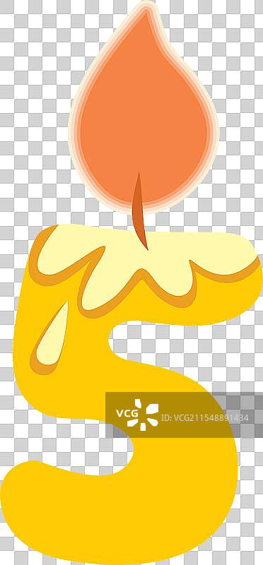 数字五形状的蜡烛卡通设计图片素材