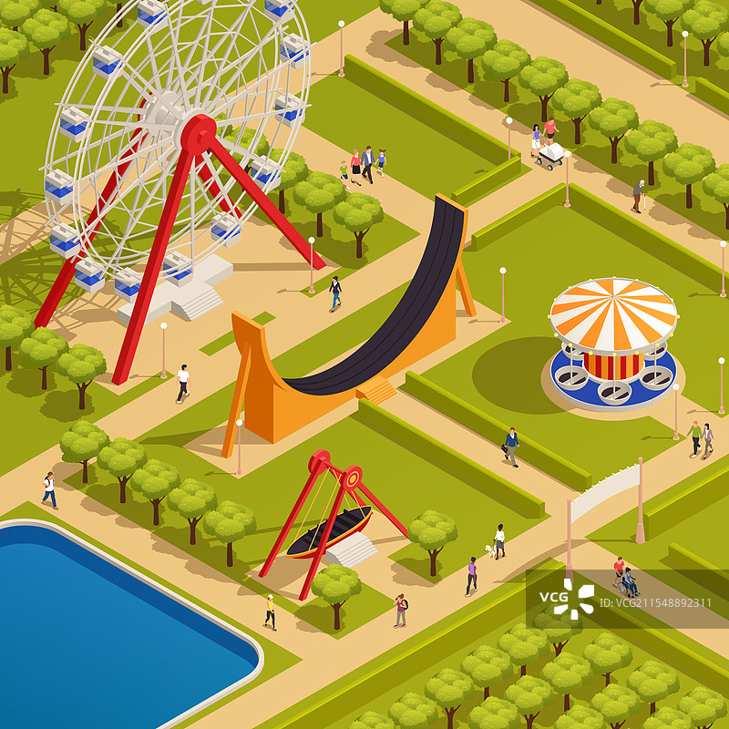 等高线游乐园图片素材
