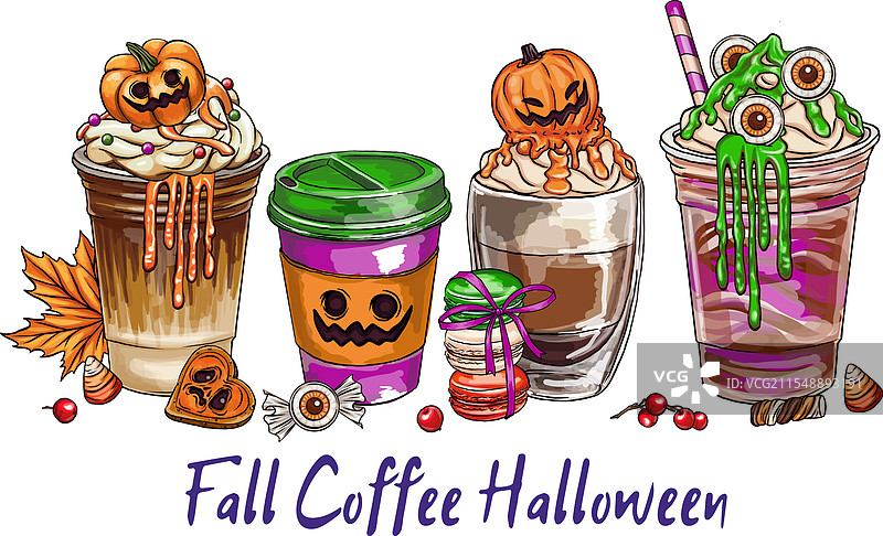 可怕的万圣节食物，直到我喝到咖啡为止图片素材