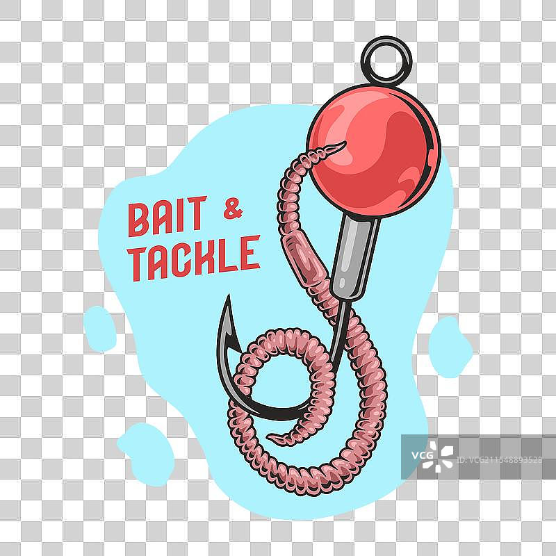 五彩缤纷的鱼饵和钩子钓具图片素材