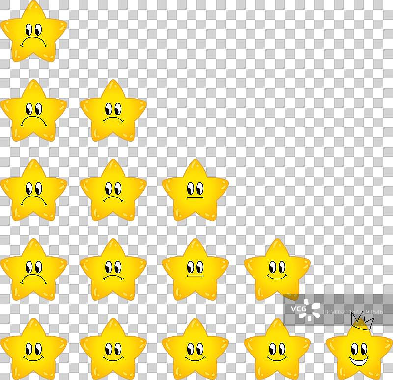 搞笑的卡通评级星星，黄色星星与...图片素材