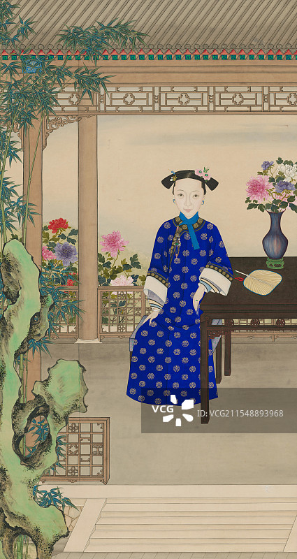 历史绘画，清代，孝贞显皇后像轴，慈安太后图片素材