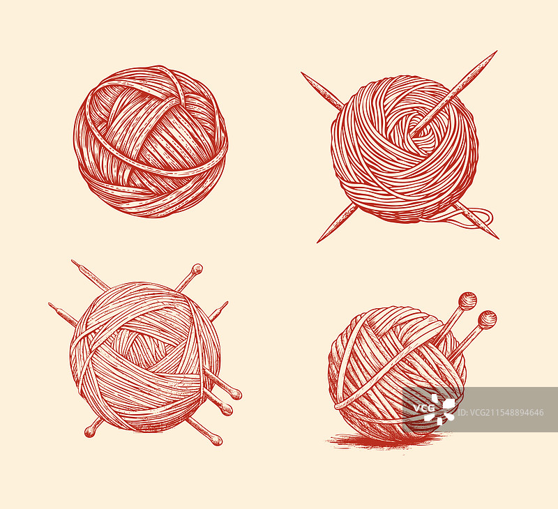 钩针和编织用的毛线球图片素材