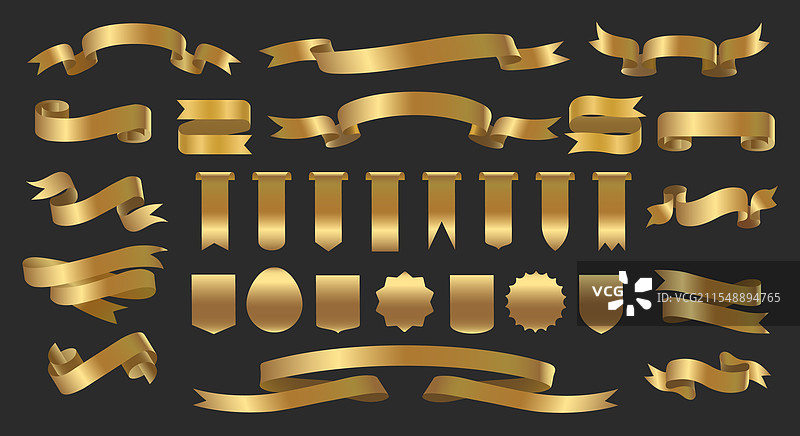 金色丝带横幅和价格标签图片素材