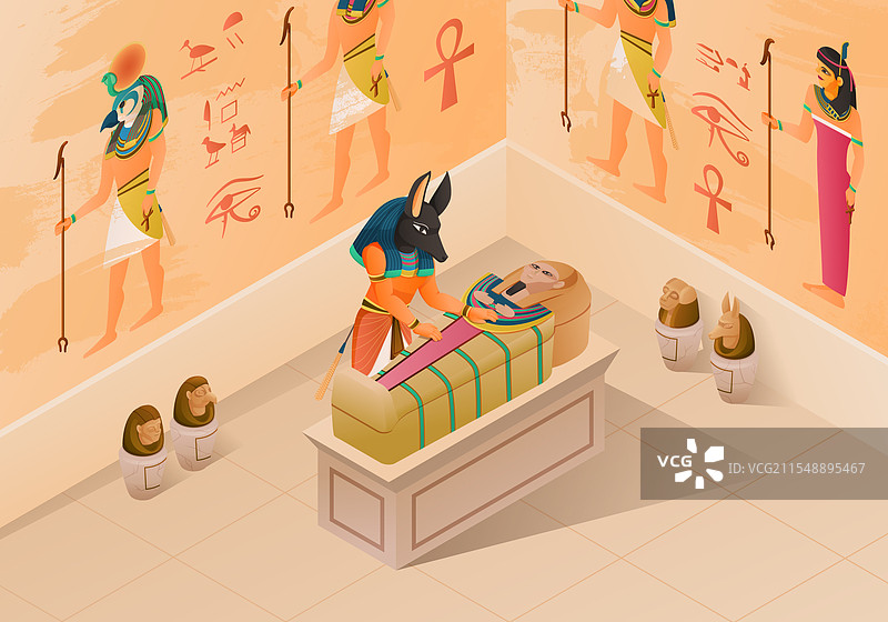 埃及等距构图图片素材