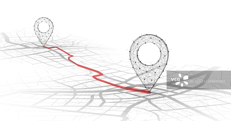 城市地图上的抽象GPS双针图标图片素材
