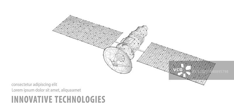 卫星孤立在蓝色太空探索GPS上图片素材