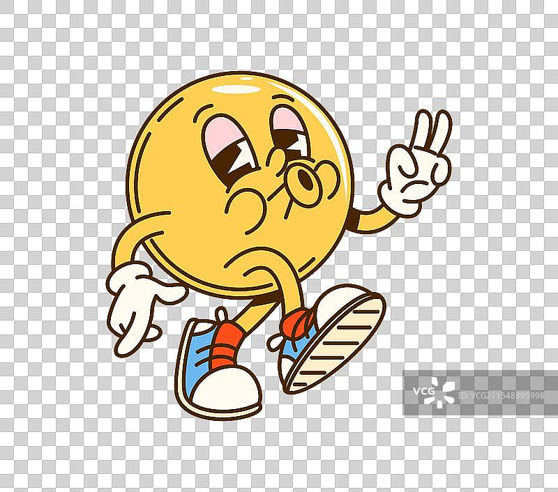 卡通风格的时髦几何球形角色图片素材