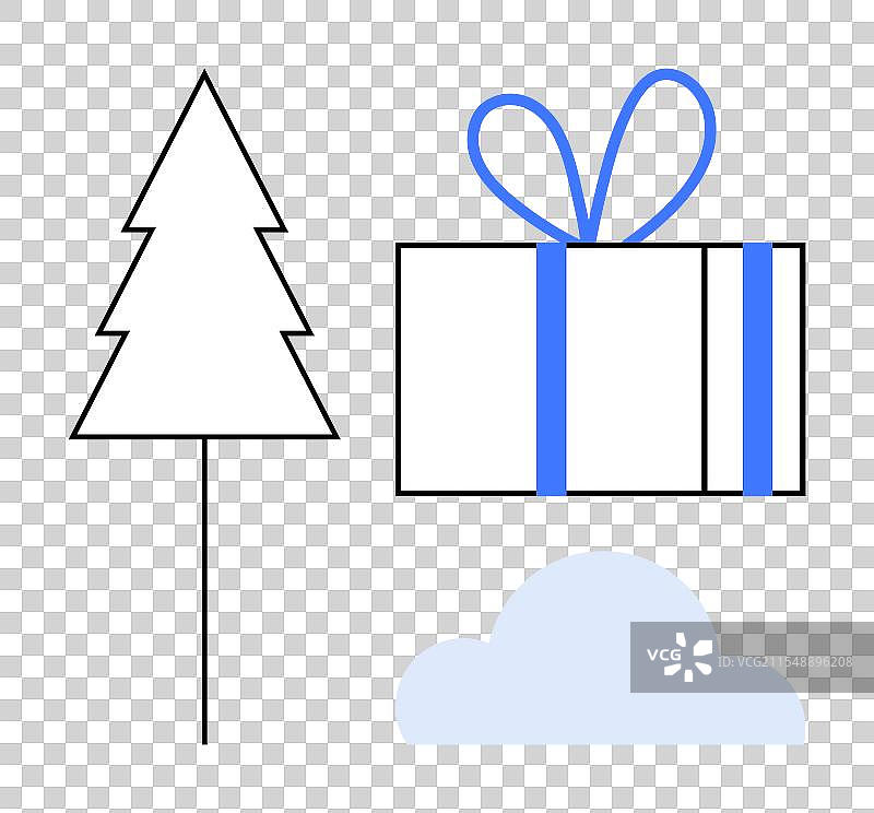 极简主义圣诞主题与礼物盒树图片素材