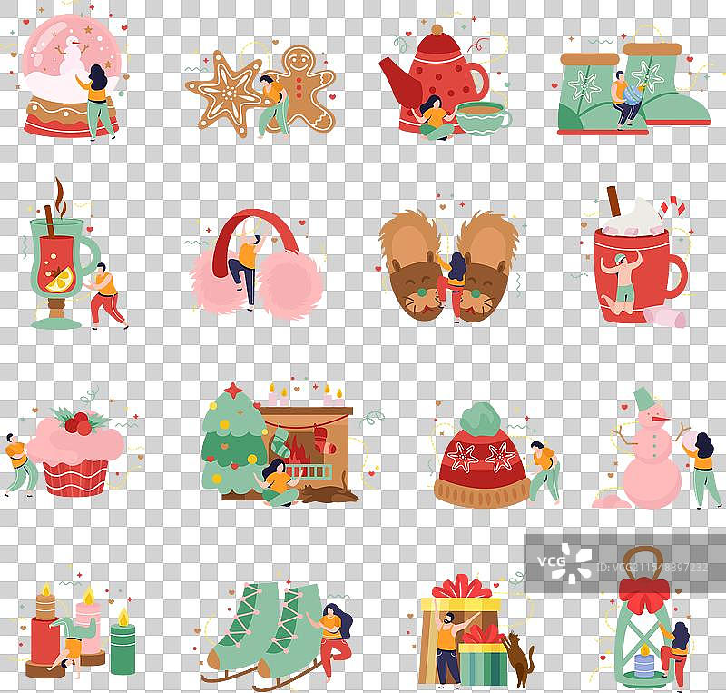 快乐冬季图标集图片素材