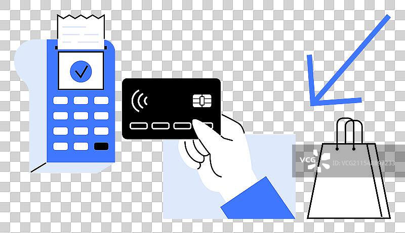 无接触支付场景与信用卡图片素材