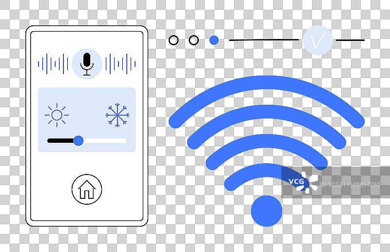 智能家居控制面板，带语音命令功能图片素材