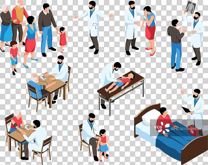 家庭医生图标集图片素材