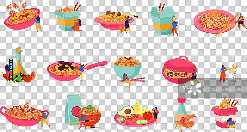 炒面图标集图片素材