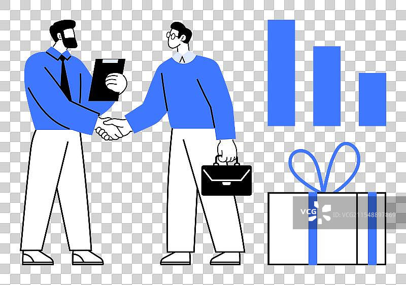 商务协议庆祝与握手酒吧图片素材