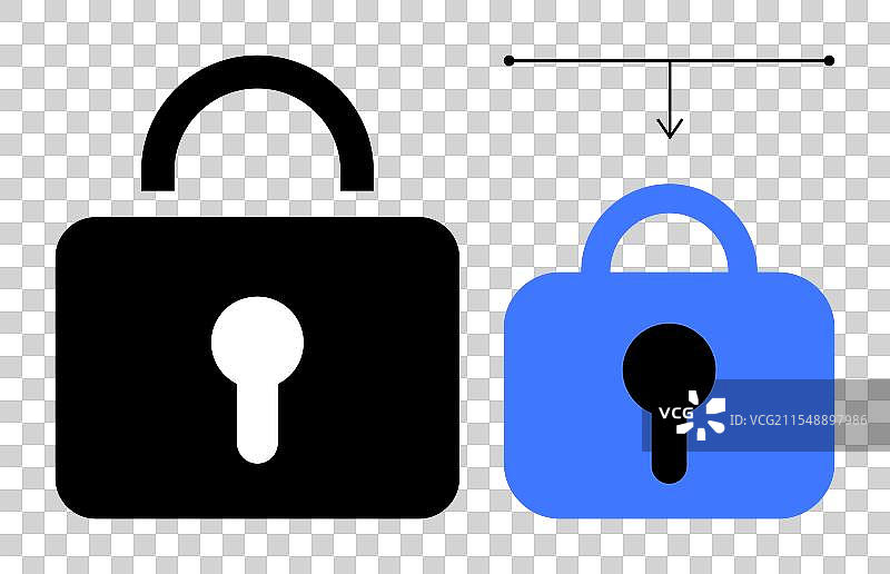 代表数据保护的安全挂锁图标图片素材