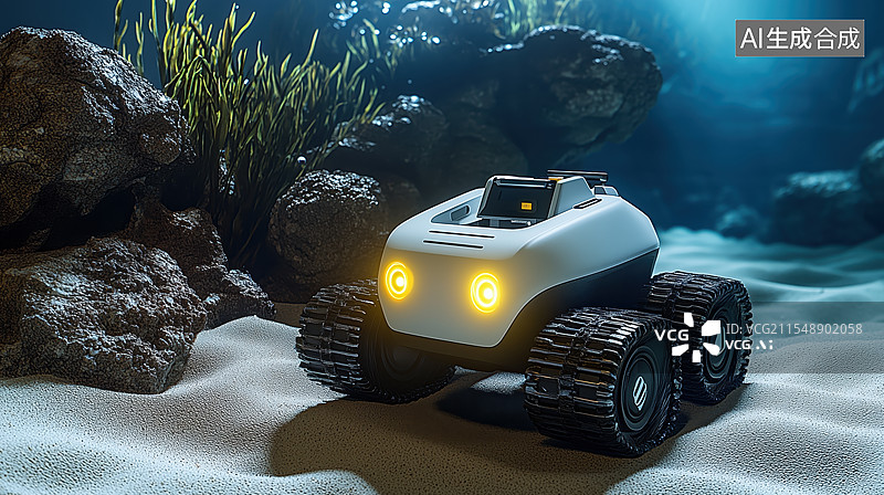 【AI数字艺术】海底探测机器人图片素材