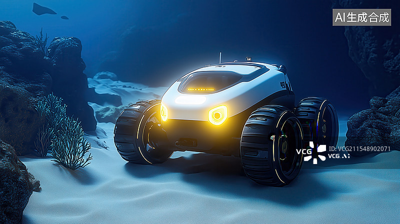 【AI数字艺术】海底探测机器人图片素材