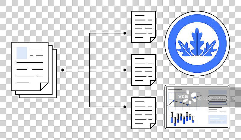 简化的数据流与文件分离图片素材