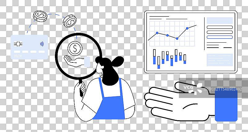金融分析师正在审查数字交易图片素材