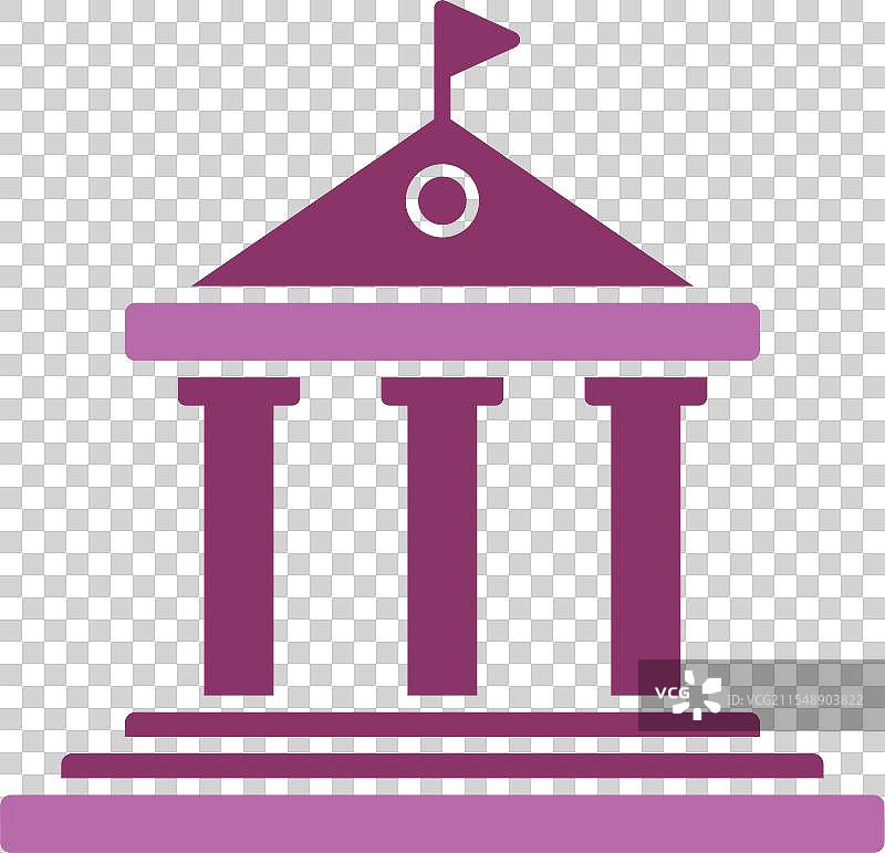 政府建筑图标，双色设计图片素材